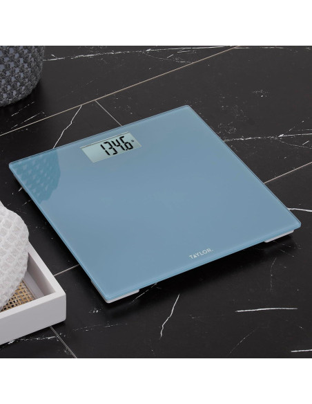 Báscula Digital de Vidrio Taylor 158.8 kg Azul Pizarra