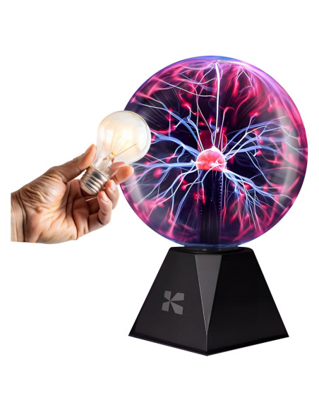 Bola de Plasma Interactiva Katzco 7" Multicolor - Decoración Científica