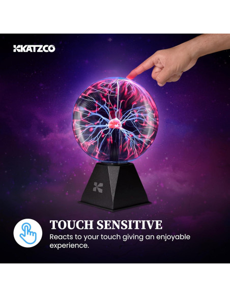 Bola de Plasma Interactiva Katzco 7" Multicolor - Decoración Científica