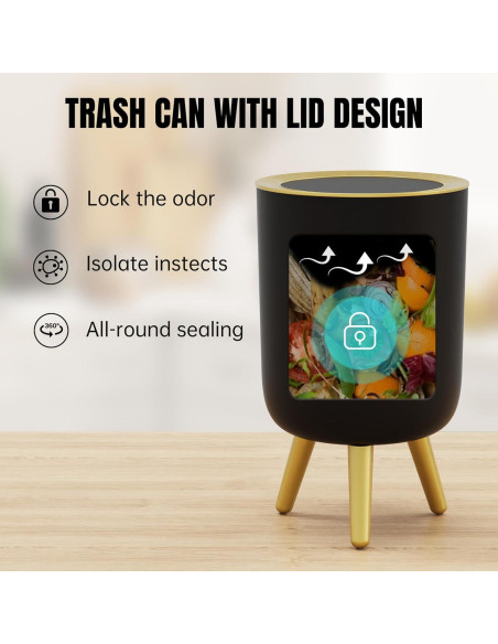 Papelera Automática URALFA 7L con Sensor de Movimiento Negra