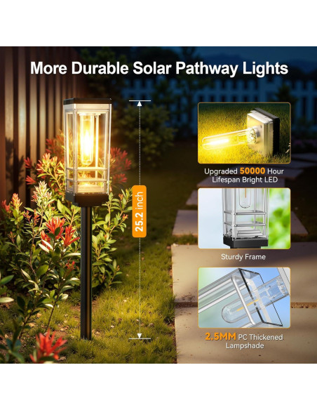 Paquete de 6 Luces Solares para Jardín Ahaorigin 67cm