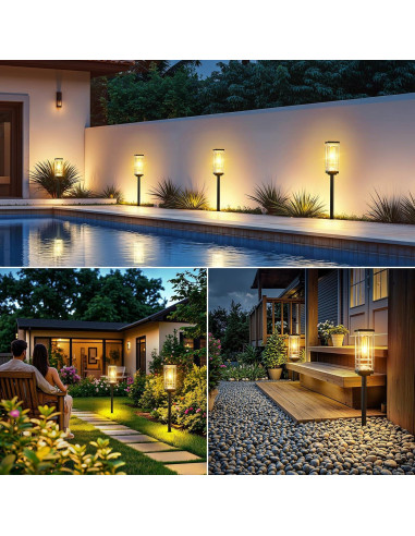 Paquete de 6 Luces Solares para Jardín Ahaorigin 67cm