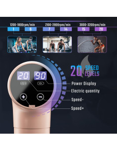 Pistola de Masaje Cotsoco M784, 20 Velocidades, 9 Cabezas 2