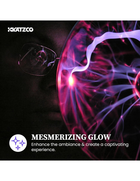 Bola de Plasma Interactiva Katzco 7" Multicolor - Decoración Científica