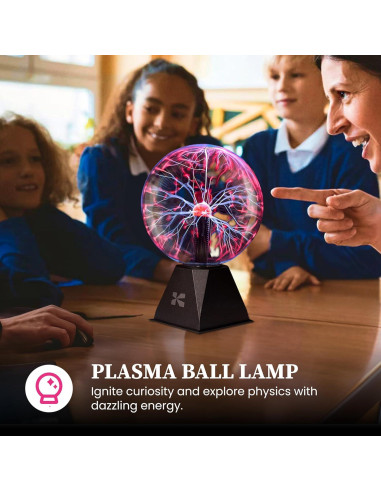 Bola de Plasma Interactiva Katzco 7" Multicolor - Decoración Científica