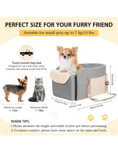 Asiento de Coche para Perros VavoPaw Consola Pickup Gris 48x38cm 2