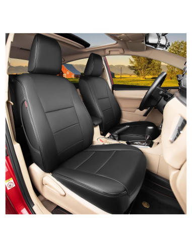 Cubierta de Asiento de Auto HKZ para Toyota Corolla 2014-2019 - Cuero Sintético Negro
