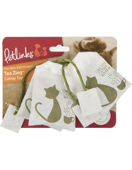Juguetes para Gato Petlinks Tea Zing - Set de 3 con Hierba Gatera