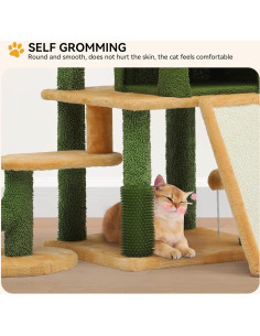 Torre de Gato YITAHOME Cactus 152 cm con Cepillo y Rascador 2