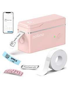 Impresora de Etiquetas POLONO P31S Térmica Mini Rosa