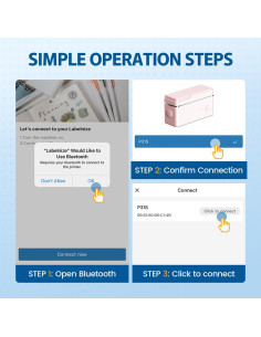 Impresora de Etiquetas POLONO P31S Térmica Mini Rosa 2