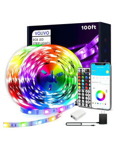 Tiras de Luz LED VOLIVO 30.48m RGB con Control Remoto y App