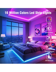 Tiras de Luz LED VOLIVO 30.48m RGB con Control Remoto y App 2