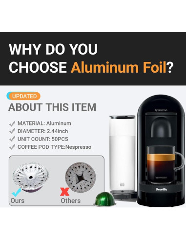 Kit de Cápsulas Reutilizables Nespresso Vertuo 50 PCS + Organizador