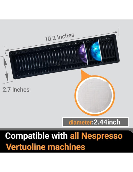 Kit de Cápsulas Reutilizables Nespresso Vertuo 50 PCS + Organizador