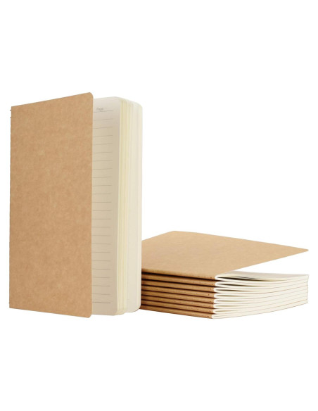 Cuadernos Rayados TWONE A5 Tapa Blanda Kraft 9 Paquetes
