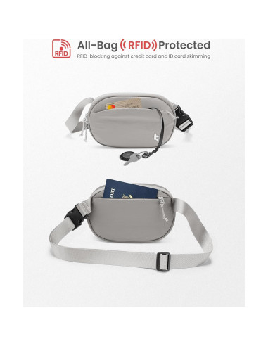 Bolsa de Cintura Tomtoc Sling Bean Gris 1.5L con Bloqueo RFID