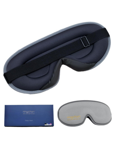 Máscara de Sueño Ringchan 3D Blackout Gris - Sin Presión
