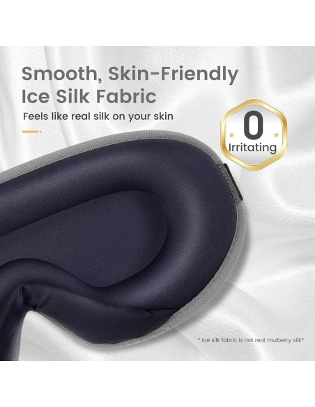 Máscara de Sueño Ringchan 3D Blackout Gris - Sin Presión