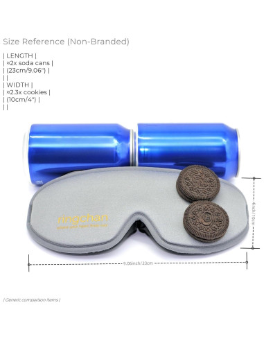 Máscara de Sueño Ringchan 3D Blackout Gris - Sin Presión