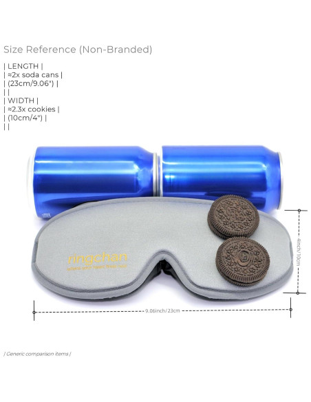 Máscara de Sueño Ringchan 3D Blackout Gris - Sin Presión