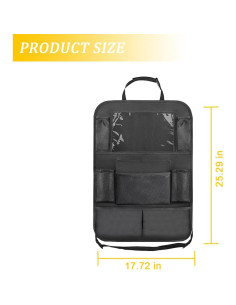 Organizador de Respaldo de Asiento de Coche KHGUZ Gris 45x65cm 2