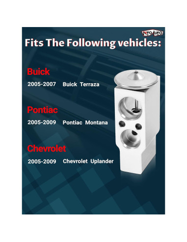 Válvula de Expansión A/C Ntoauto 9720C para Buick, Chevrolet, Pontiac, Saturn