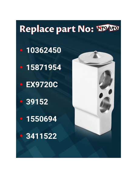 Válvula de Expansión A/C Ntoauto 9720C para Buick, Chevrolet, Pontiac, Saturn