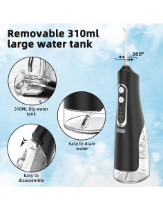 Irrigador Dental Inalámbrico Setonia 4 Modos Recargable Negro 2