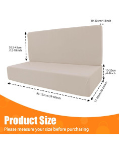 Cubiertas de Cojines para Sofá de RV BIETYONE Beige 2 Piezas 2
