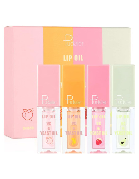 Aceite Hidratante para Labios Pudaier - Set Frutas Brillante Aceite Hidratante para Labios Pudaier - Set Frutas Brillante