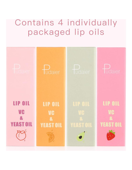 Aceite Hidratante para Labios Pudaier - Set Frutas Brillante Aceite Hidratante para Labios Pudaier - Set Frutas Brillante