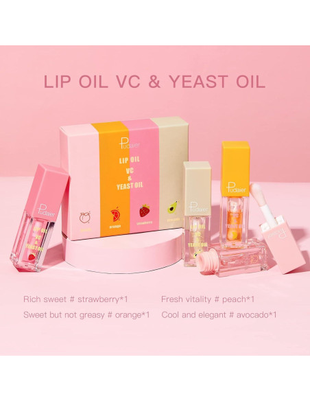 Aceite Hidratante para Labios Pudaier - Set Frutas Brillante Aceite Hidratante para Labios Pudaier - Set Frutas Brillante