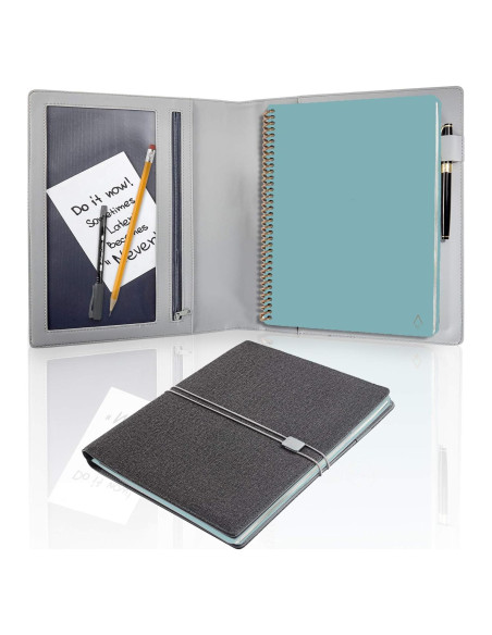 Cubierta de Cuaderno OOKU A4 de Cuero PU Negro para Rocketbook