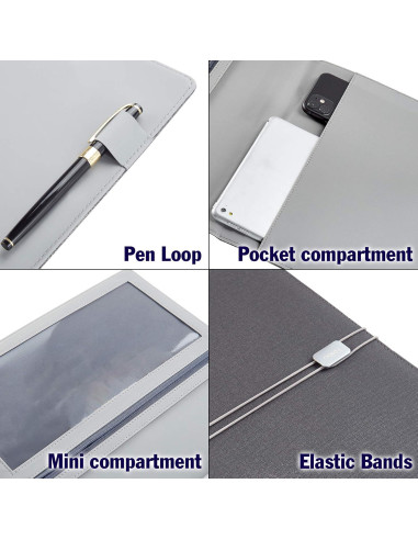 Cubierta de Cuaderno OOKU A4 de Cuero PU Negro para Rocketbook