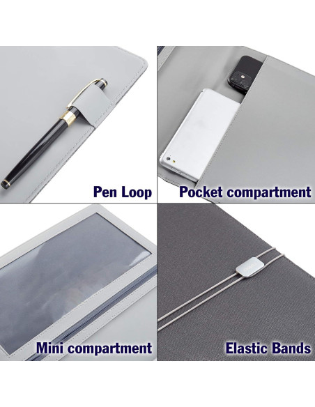 Cubierta de Cuaderno OOKU A4 de Cuero PU Negro para Rocketbook