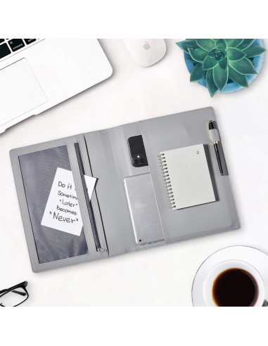 Cubierta de Cuaderno OOKU A4 de Cuero PU Negro para Rocketbook