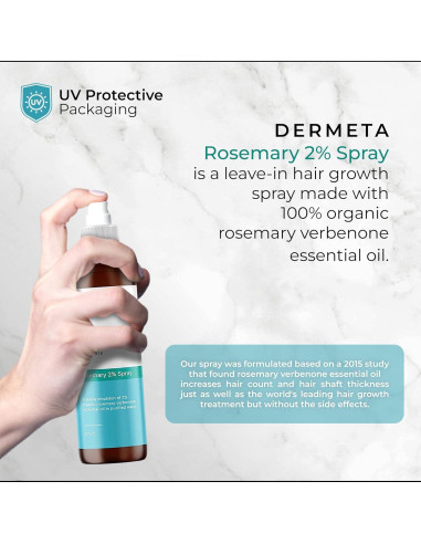Spray de Romero Orgánico Dermeta 2% para Crecimiento Capilar 240ml