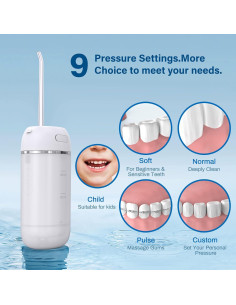 Irrigador Dental Inalámbrico PONYFREE Mini 9 Modos IPX7 2