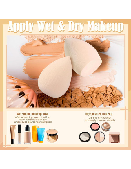 Set 16 Esponjas de Maquillaje Auroray - 6 Grandes, 4 Mini, 6 Puffs