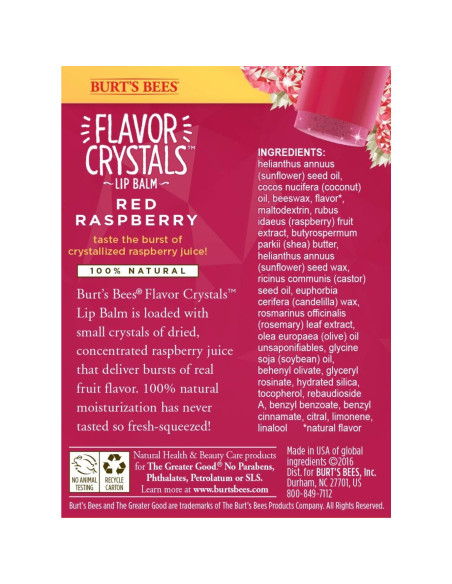 Bálsamo Labial Burt's Bees Frambuesa Roja 100% Natural 4.5g