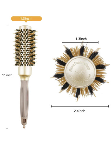 Cepillo Redondo QIANGNI 32mm Cerda de Jabalí Antifrizz