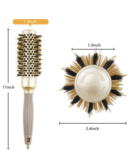 Cepillo Redondo QIANGNI 32mm Cerda de Jabalí Antifrizz