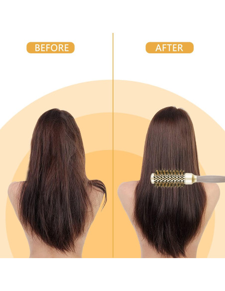 Cepillo Redondo QIANGNI 32mm Cerda de Jabalí Antifrizz