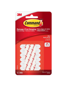 Tiras Adhesivas Refill Mini Command Blancas - 12 Unidades