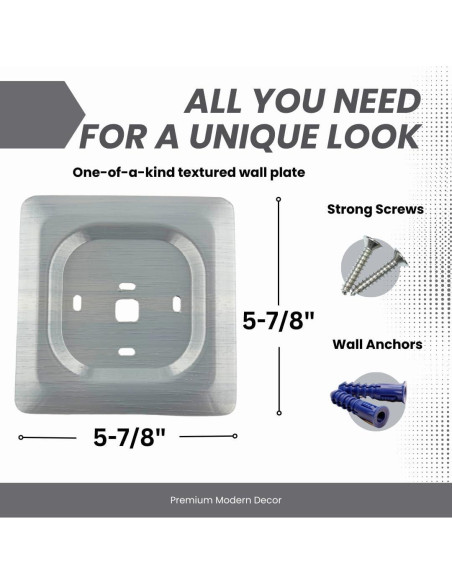 Placa de Pared Cuadrada Adorna One Silver Sheen para Ecobee