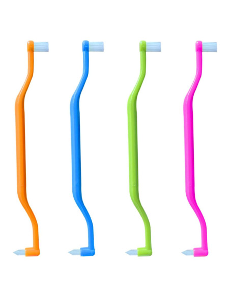 Cepillo de Dientes Ortodóntico FRUTA 4 Piezas Cabeza Pequeña