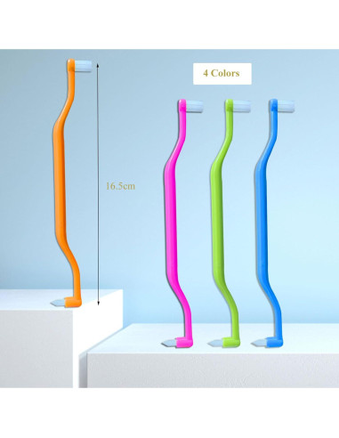 Cepillo de Dientes Ortodóntico FRUTA 4 Piezas Cabeza Pequeña