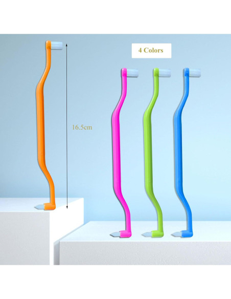 Cepillo de Dientes Ortodóntico FRUTA 4 Piezas Cabeza Pequeña