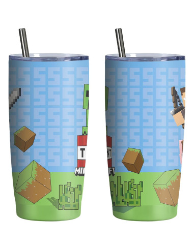 Vaso de Acero Inoxidable 20 Oz Stylonem Aislado con Popote